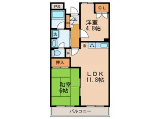 パティオ北町西館【3階】の間取り