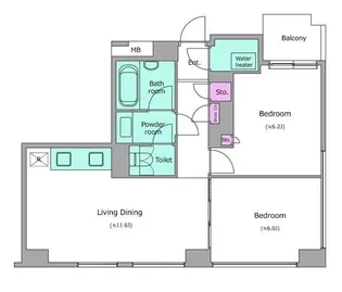 東京都港区赤坂9【マンション】の間取り