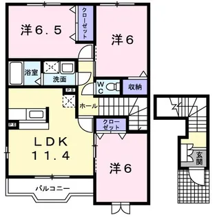 コンフォール エレガンテB【2階】の間取り