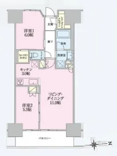 東京都武蔵野市境2【マンション】の間取り