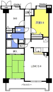プレイヤード戸田【6階】の間取り