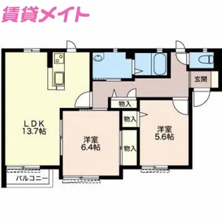 リブェール A棟【2階】の間取り