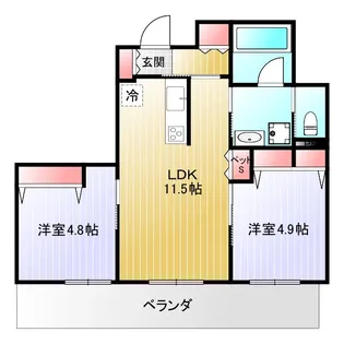 (仮称)境南町3丁目ヘーベルメゾン【3階】の間取り