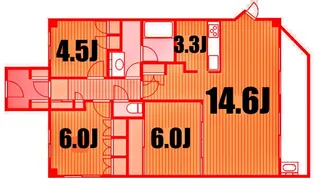 ジェイパーク横濱西谷ルネッサガーデン【6階】の間取り