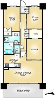 Brillia City横浜磯子A棟【5階】の間取り