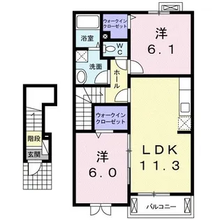 パパグラッチェ B【2階】の間取り