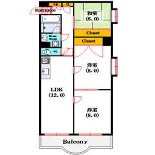 ハイツヒルトンパートIV【3階】の間取り