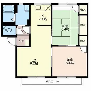 フレグランス上杉 B【2階】の間取り