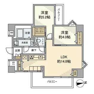 朝日ラ パリオ等々力台【6階】の間取り