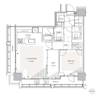 リビオレジデンス西麻布【17階】の間取り