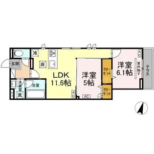 セレスティア扇VII【2階】の間取り