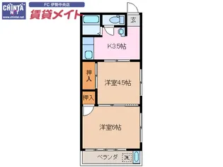 リージェンシー大世古【2階】の間取り