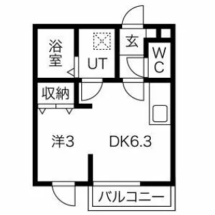 メリディアンなないろの里壱番館【3階】の間取り
