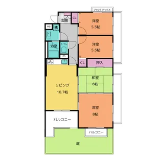 桜山スカイマンション【1階】の間取り