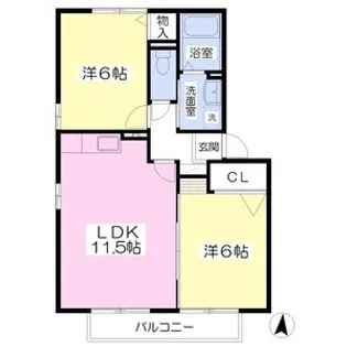 ネオウィングC棟【2階】の間取り