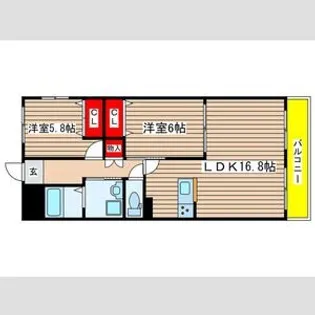 ロジュマン高木【2階】の間取り