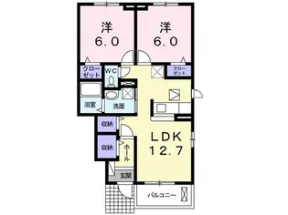 サニーハウスII【1階】の間取り