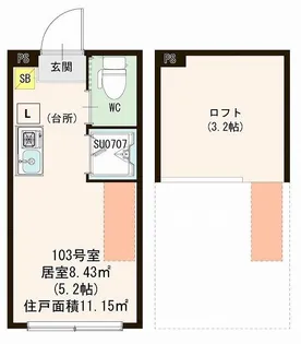 ハーモニーテラス志茂XV【1階】の間取り