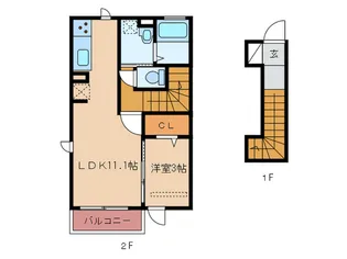 オリカン舞の里 A【2階】の間取り