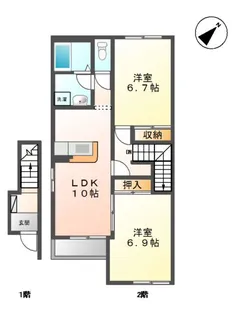 アンハイツ【2階】の間取り