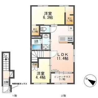 カーサ ビアン【2階】の間取り