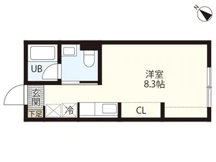 イリス祇園【2階】の間取り