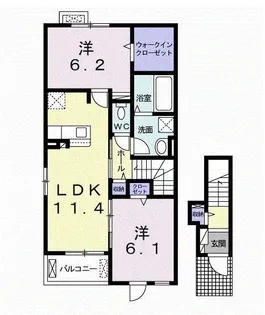 グリーンハイツ本豊田A【2階】の間取り