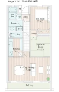 ラナイグレース国立【1階】の間取り