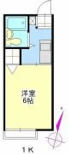 シティハイムヨシダC【1階】の間取り