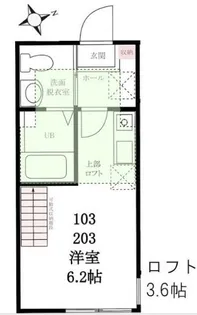 ハーミットクラブハウス石川町カナテラス2【1階】の間取り