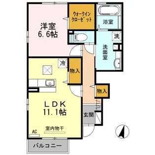 クローバーハウスB【1階】の間取り