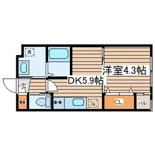 フェリシダ八幡【1階】の間取り