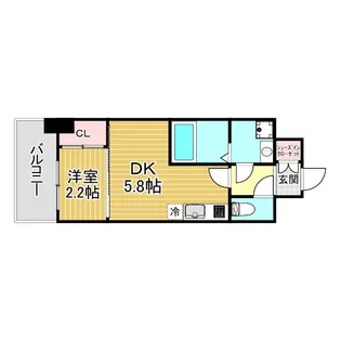 アドバンス神戸ラシュレ【2階】の間取り