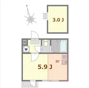 HESTIA扇大橋【3階】の間取り