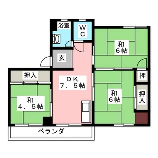 五番町住宅 D棟【3階】の間取り