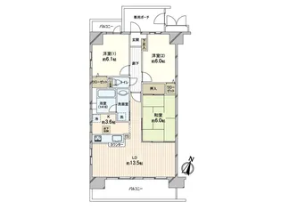 ライオンズマンション蘇我駅前【5階】の間取り