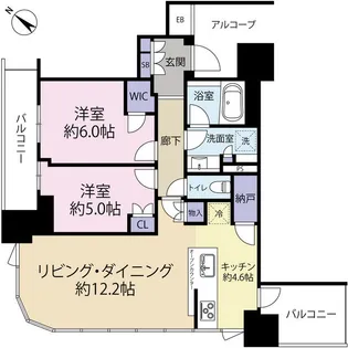 シエリアタワー中之島(0005688)【22階】の間取り