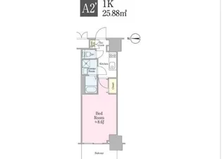クロスレジデンス飯田橋【2階】の間取り