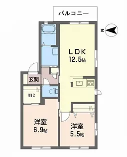 アルカディア辻町 B棟【2階】の間取り