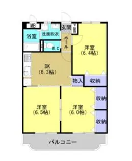 ユーミー富里【1階】の間取り