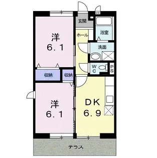スカイハイツA【1階】の間取り