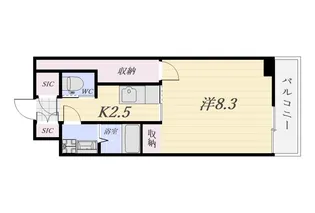 la bellezza 城西【6階】の間取り