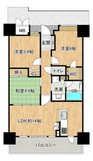 ネクセレント東雲【9階】の間取り