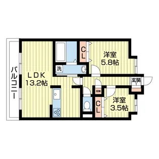 モーント米山弐番館【2階】の間取り