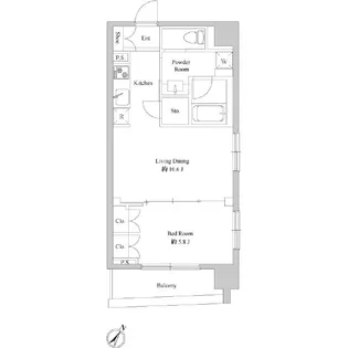 ドゥーエ日本橋浜町【4階】の間取り