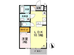 リビングタウン塩冶南【1階】の間取り