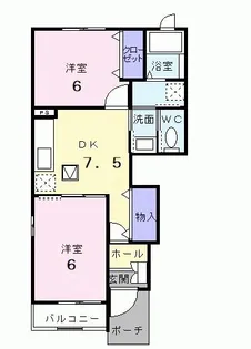 クレセント【1階】の間取り