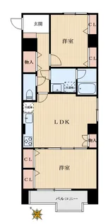 タウンシップ文京根津【1階】の間取り