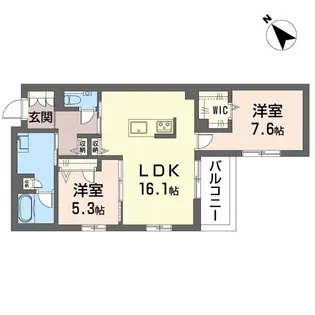 エステラス【2階】の間取り