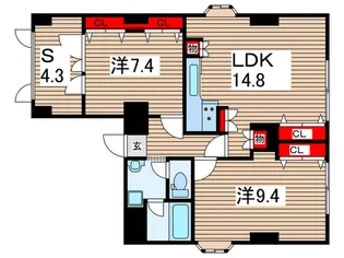 ラスカサス美しが丘【1階】の間取り